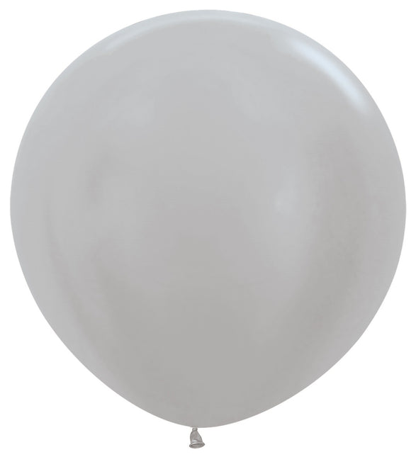 Globos Perla Plata 91cm 10pcs