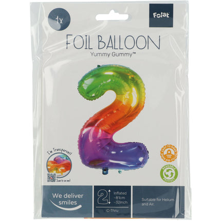 Globo Flotante Figura 2 Arco Iris XL 81cm vacío