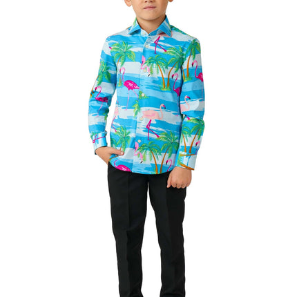 Camisa Hawaii Flamingo Niño OppoSuits