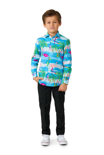 Camisa Hawaii Flamingo Niño OppoSuits