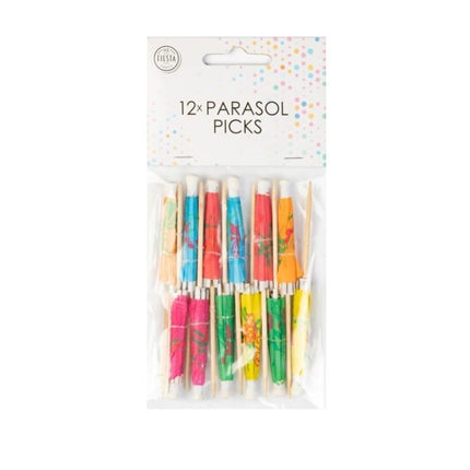 Palillos de cóctel Parasol Coloreado 8cm 12pcs