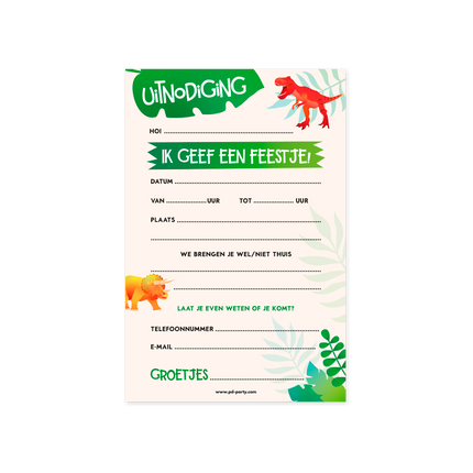 Invitaciones Dino 6pcs