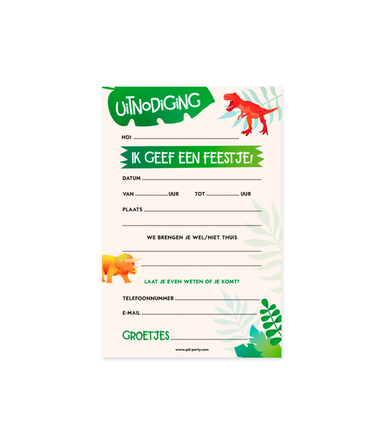 Invitaciones Dino 6pcs