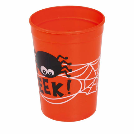 Taza Naranja Halloween Araña 11cm