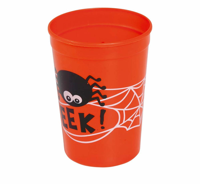 Taza Naranja Halloween Araña 11cm