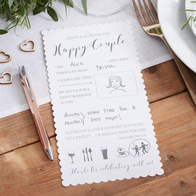 Consejos para tarjetas de boda 22cm