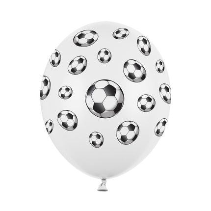 Globos Fútbol Blanco 30cm 6pcs