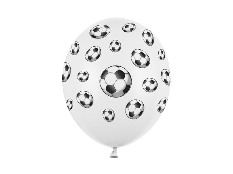 Globos Fútbol Blanco 30cm 6pcs