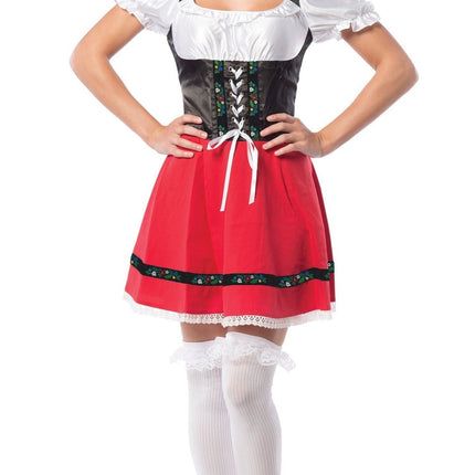 Vestido Dirndl Oktoberfest Lazo Rojo Blanco