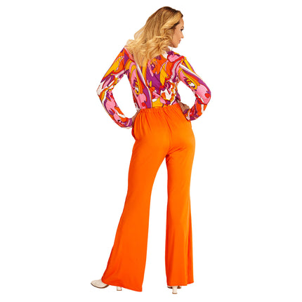 Pantalón Disco 70S Naranja Mujer