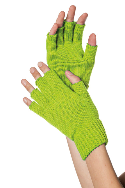 Guantes Verde Neón Sin Dedos