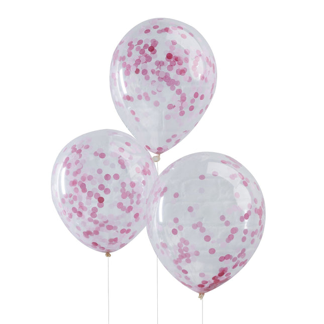 Globos Confeti Rosa 30cm 5pcs