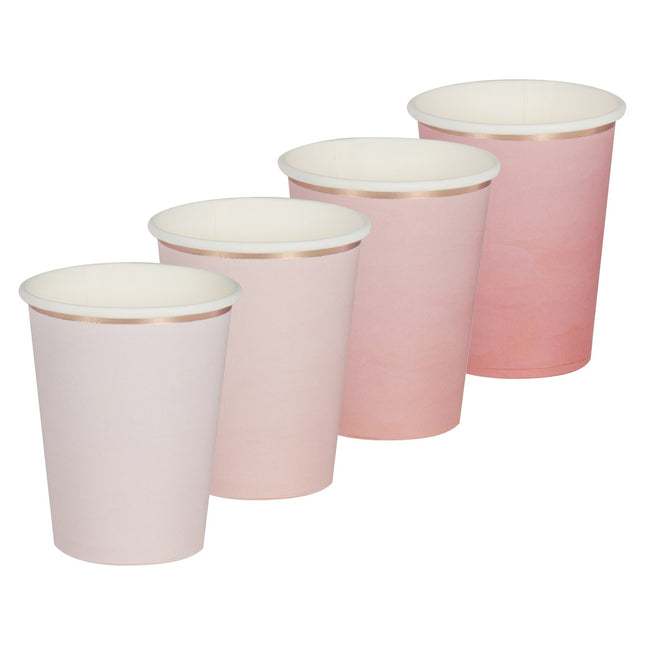 Vasos Ombre Rosa 260ml 8pcs