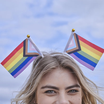 Banderas arco iris para el pelo 27 cm