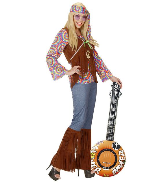 Hippie 60S Banjo Falso Naranja Hinchable 1m