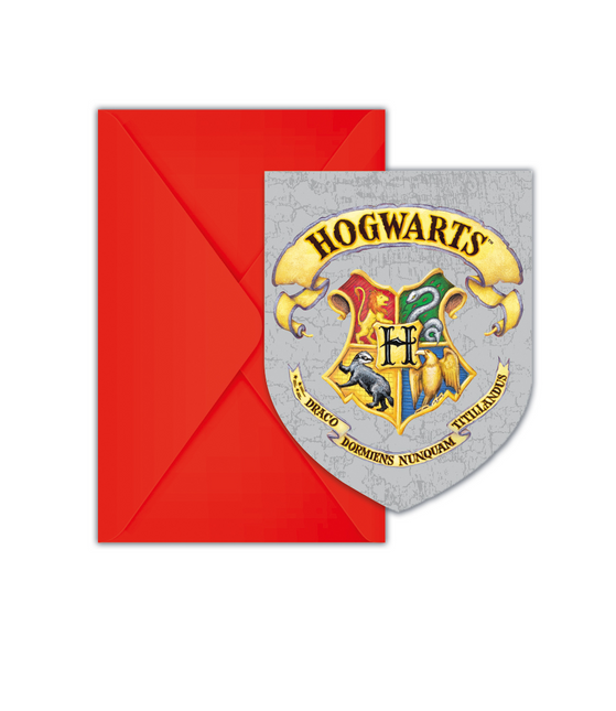 Harry Potter Invitaciones Y Sobres 6pcs