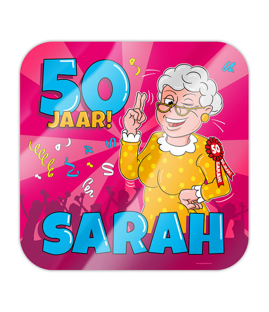 Sarah Signo de Puerta 50 Años Caricatura 50cm