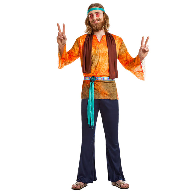 Disfraz Hippie 60S Naranja Hombre