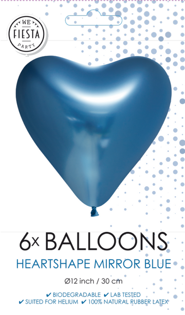 Globos Corazón Azul 30cm 6pcs