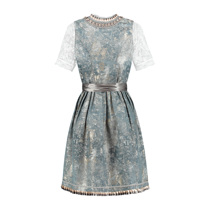 Oro Plata Vestido Dirndl Oktoberfest Señoras 2 Piezas