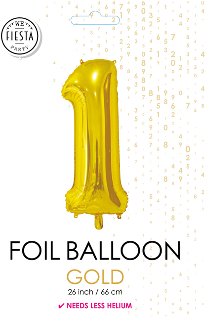 Globo de foil Figura 1 Oro 66cm