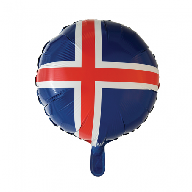 Globo de Helio Bandera de Islandia 45cm vacío