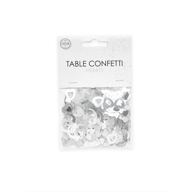 Confeti de mesa Corazones Abiertos Plata