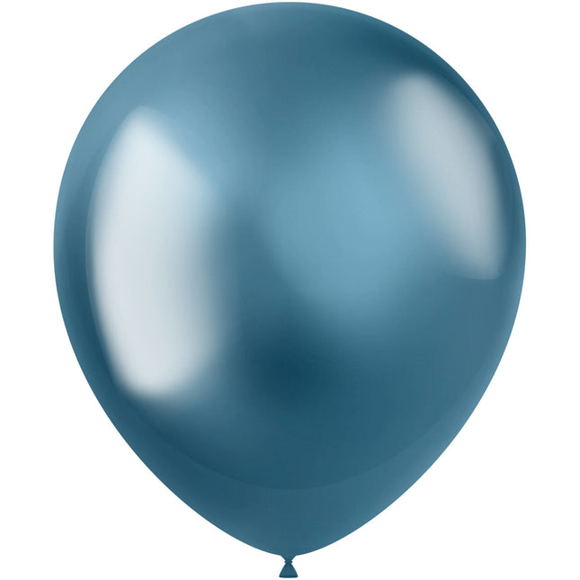 Globos Azules Cromados 33cm 10pcs