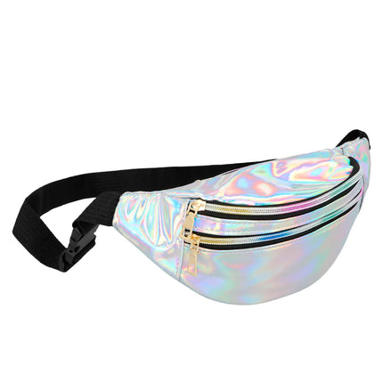 Bolsa Hip Plateada Holográfica