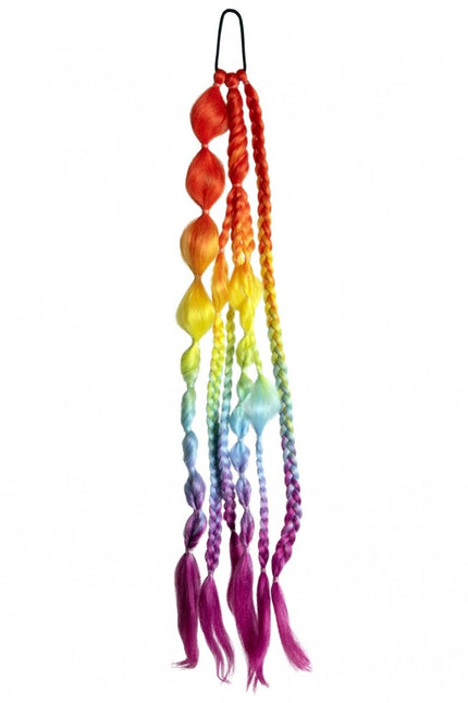 Festival de extensiones de pelo con colores del arco iris