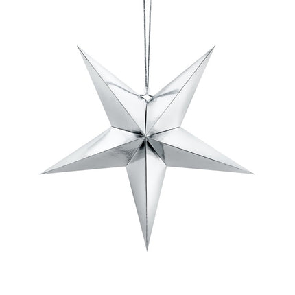 Decoración colgante Estrella Plata 45cm