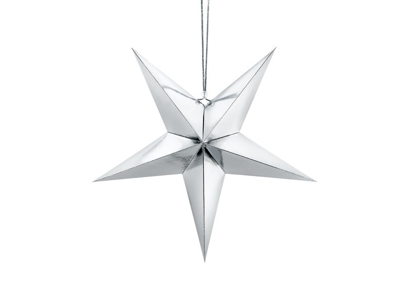 Decoración colgante Estrella Plata 45cm