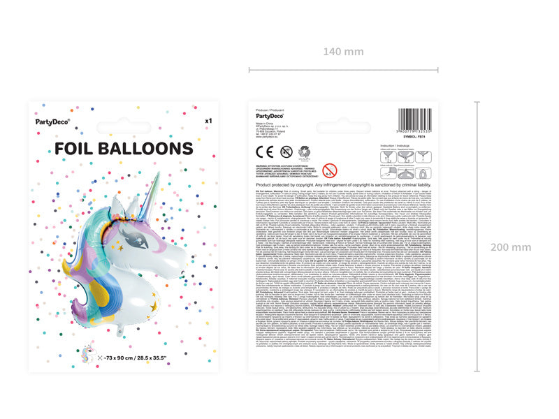 Globo de Helio Unicornio Vacío 90cm