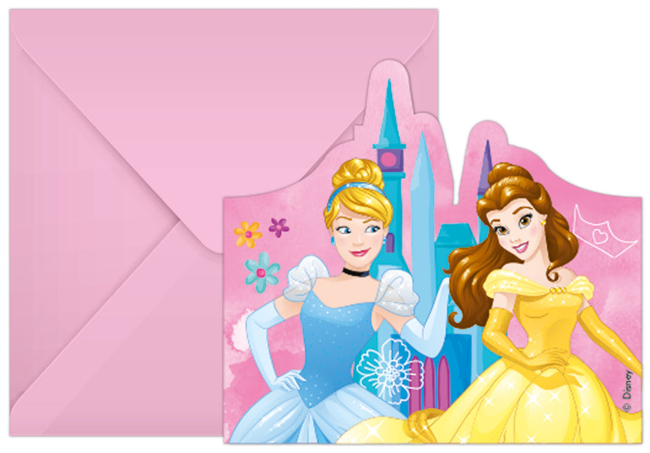 Invitaciones Princesas 6pcs