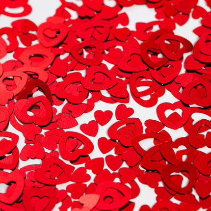 Confeti de mesa Corazones Abiertos Rojo