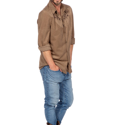 Blusa Western Marrón Hombre