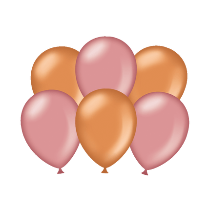 Globos Rosa/Cobre Metalizados 30cm 6pcs