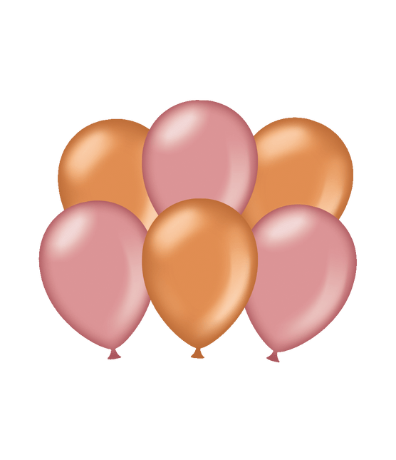 Globos Rosa/Cobre Metalizados 30cm 6pcs