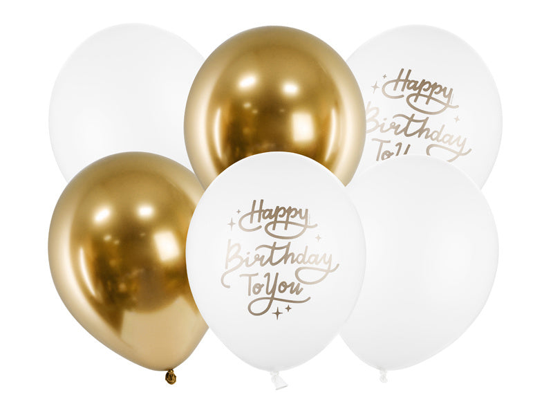 Globos Happy Birthday To You Oro 30cm 6pcs