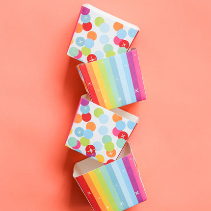 Cajas de Caramelos Feliz Cumpleaños Confeti Arcoiris 5pcs