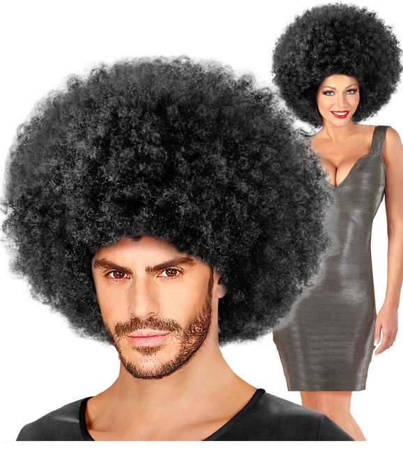 Peluca Negra Afro Maxi