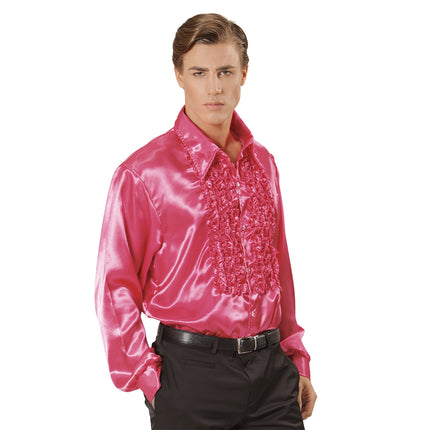 Blusa Disco 70S Rosa Hombre