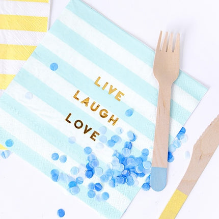 Servilletas azul claro Live Laugh Love 33cm 20pcs