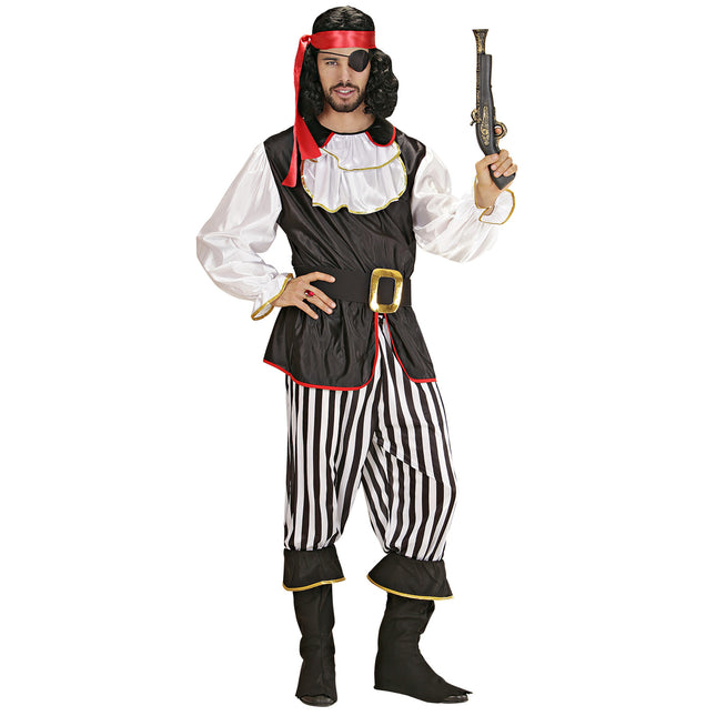 Traje Pirata Blanco Negro Hombre