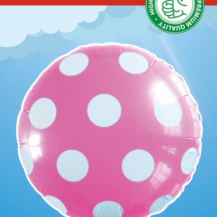 Globo de Helio Dots Rosa Claro 45cm vacío