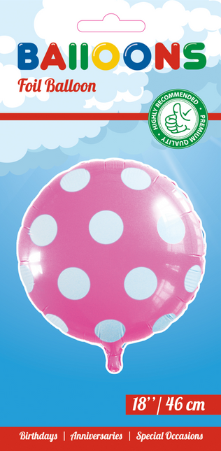 Globo de Helio Dots Rosa Claro 45cm vacío