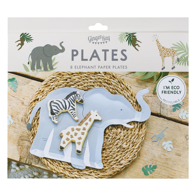 Platos elefante 30cm 8ud