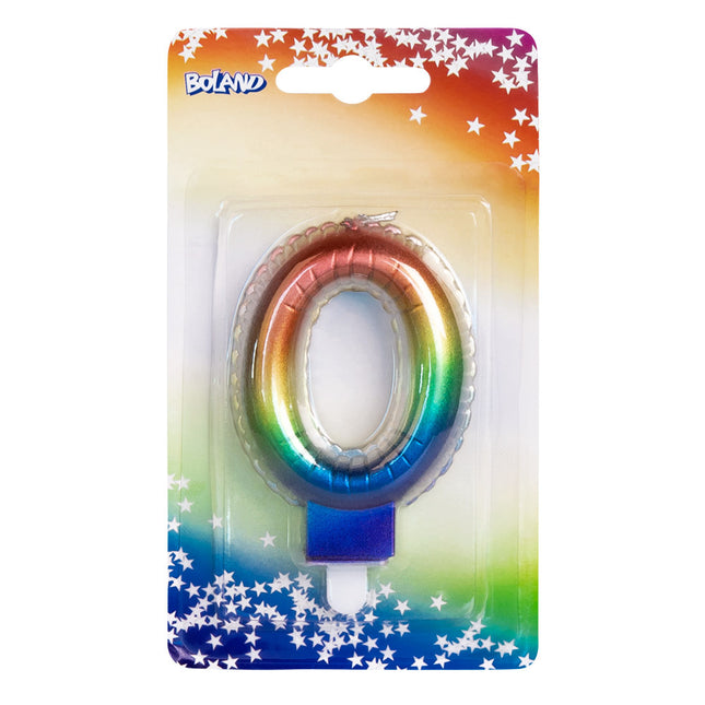 Vela Arco Iris 0 Año 8cm