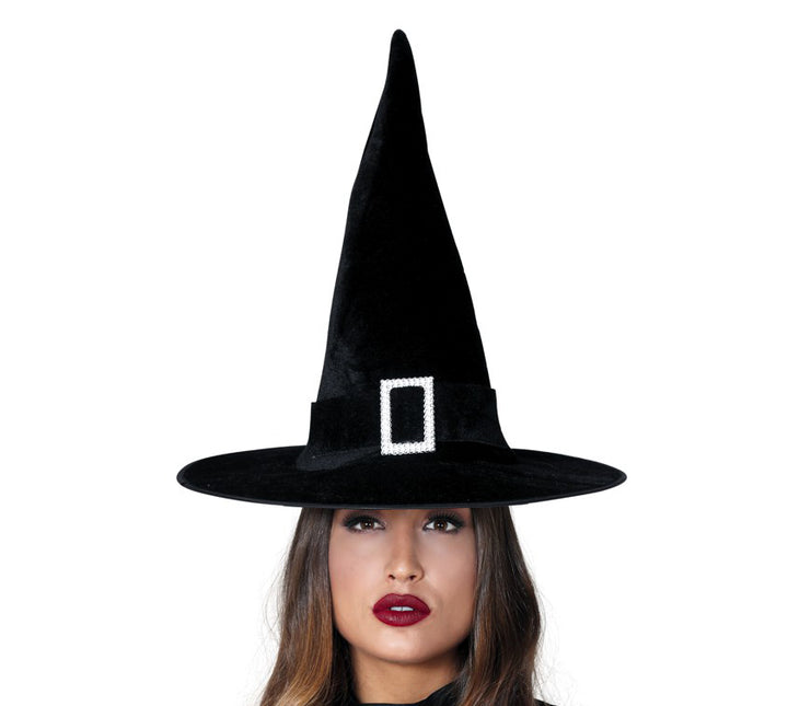 Sombrero de Bruja de Halloween Terciopelo Negro