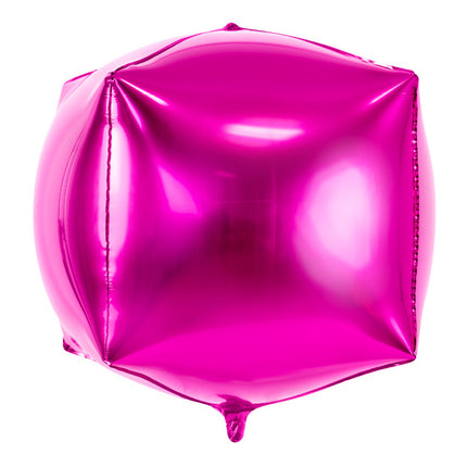 Globo de Helio Cubo Fucsia Vacío 35cm